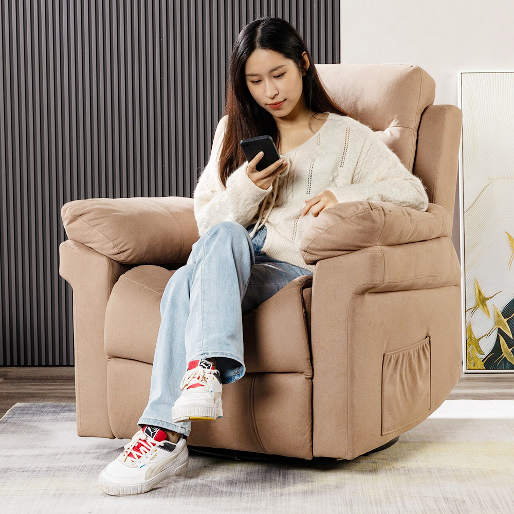 XIHAO Swivel And Rocker Oversized Lumbar Heat Message Reclining Sofa Custom Recline Chair