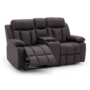 XIHAO American Style Double Cup Holders 2 Seater Reclining Leather Sofa Sectional Sofa Recliner