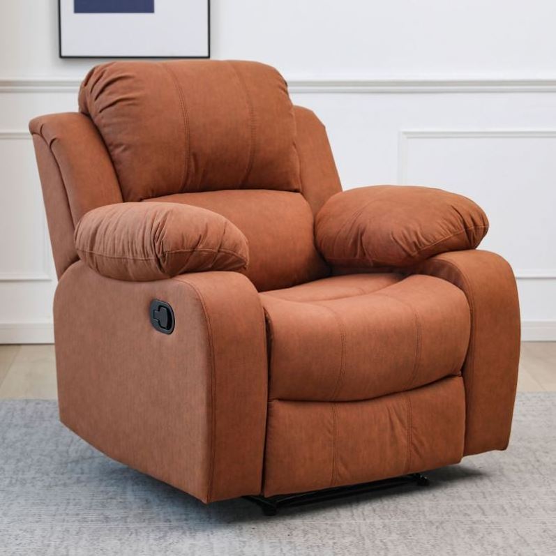 XIHAO Cinema Custom PU And Fabric Manual Orange Recliner Sofa Recliner TV Chair