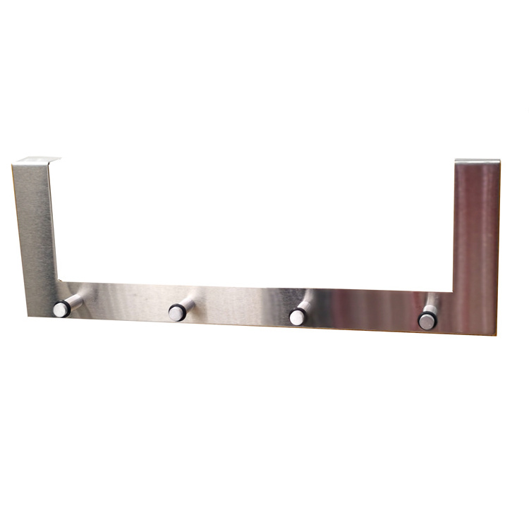 Heavy-Duty Stainless Steel Over-Door Reversible Hooks Durable Rails for Hooks