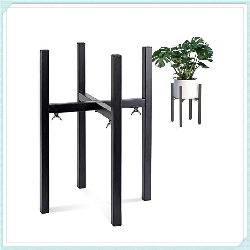 Modern Iron Flowerpot Holder Single-Tier Foldable Metal Plant Pot Stand for Living Room Home Decor