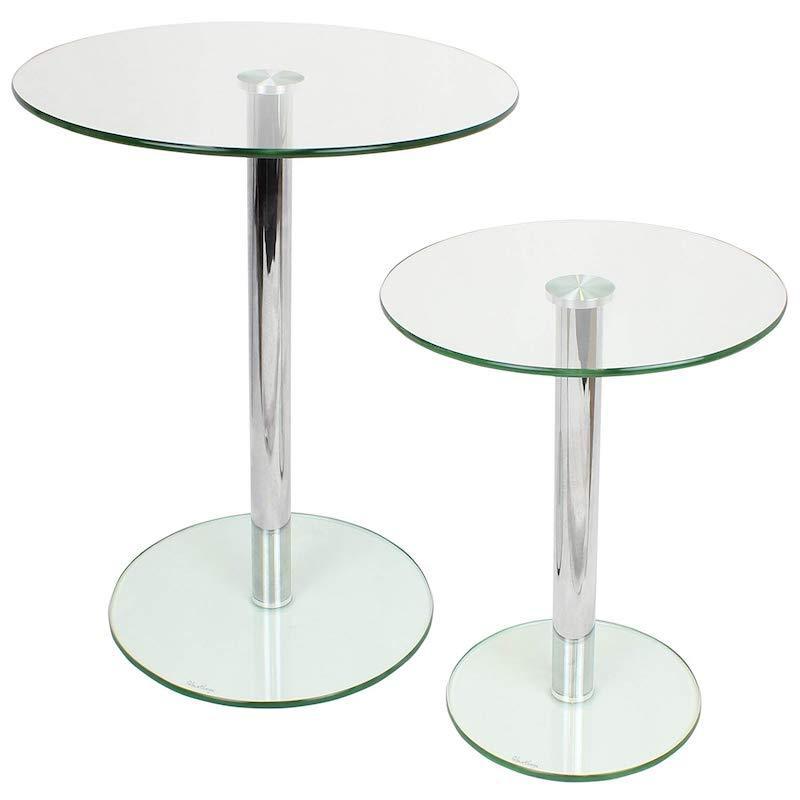 Factory Price Modern Home Small Round Clear Glass Sofa Side Table