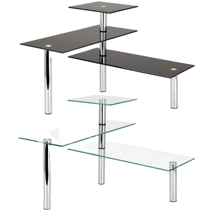 Wholesale Functional 3-Tier Glass Kitchen Corner Worktop Storage Organizer