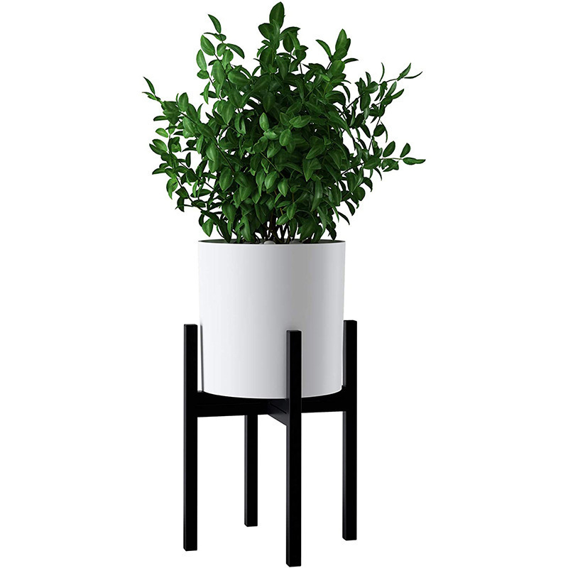 Modern Iron Flowerpot Holder Single-Tier Foldable Metal Plant Pot Stand for Living Room Home Decor