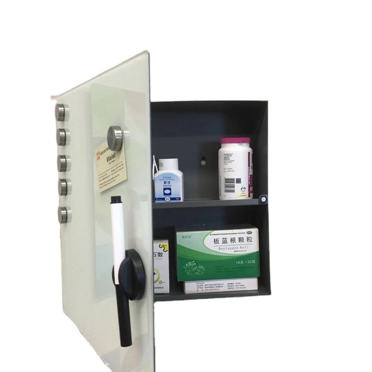 Modern White Key Cabinet Magnetic Closure Wall Mounted Tempered Glass Board Organizes Storage Box Household Modern Lock