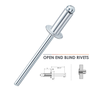 Factory customized 5050 steel open type blinde rivet aluminum open end blind rivets standard size