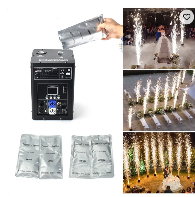 650W  Mini Spark Fountain Machine Big Style Wedding and Christmas Occasion Item Fireworks and Firecrackers Effect Safe