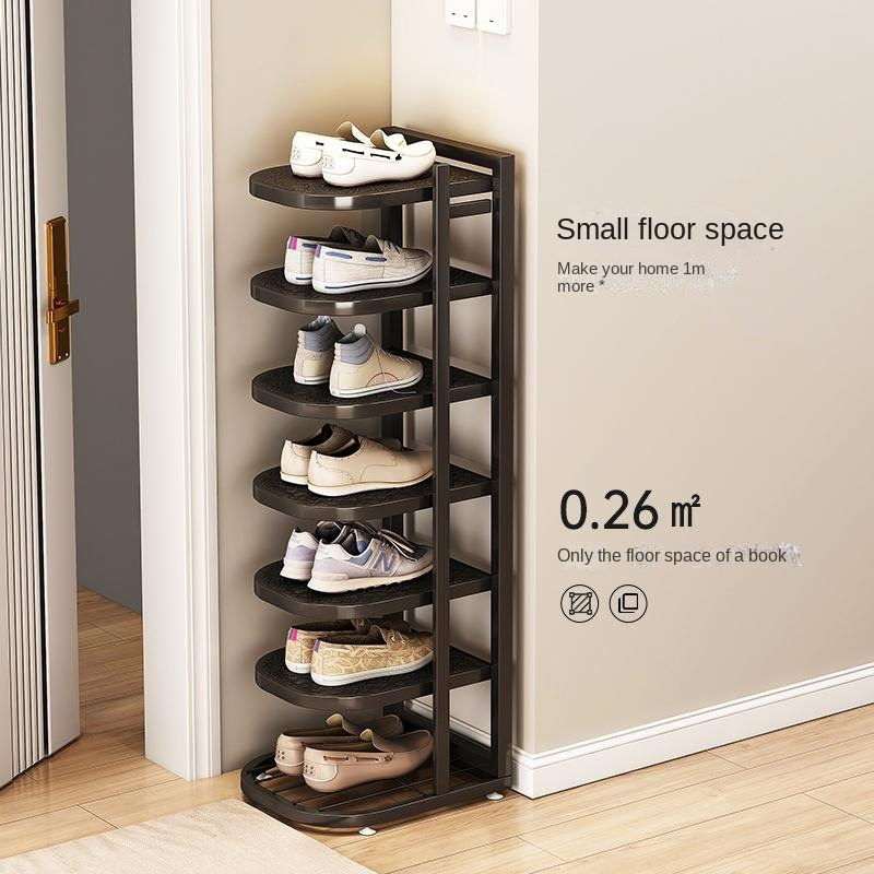 Stainless steel shoe rack for household doorways space saving storage rack simple shoe cabinet for dormitories behind the door