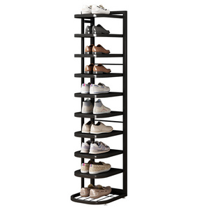 Stainless steel shoe rack for household doorways space saving storage rack simple shoe cabinet for dormitories behind the door