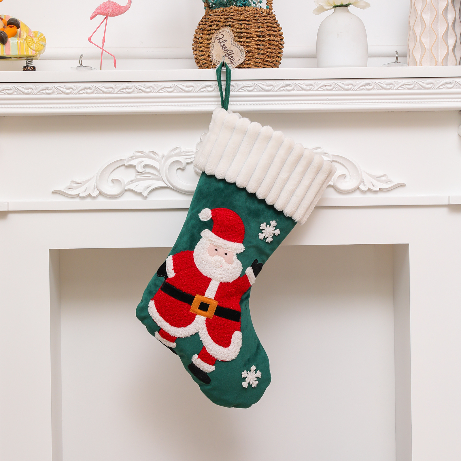 Christmas supplies large embroidered elderly snowman Christmas stockings fireplace decoration gift