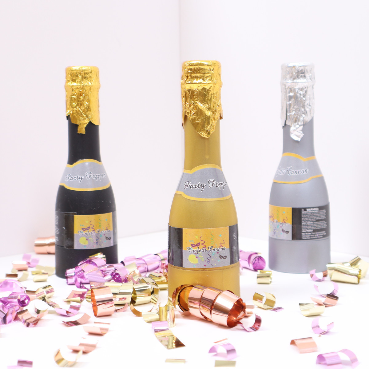 Champagne shape salute birthday wedding party handheld fireworks display paper scrap spraying decoration canister atmosphere