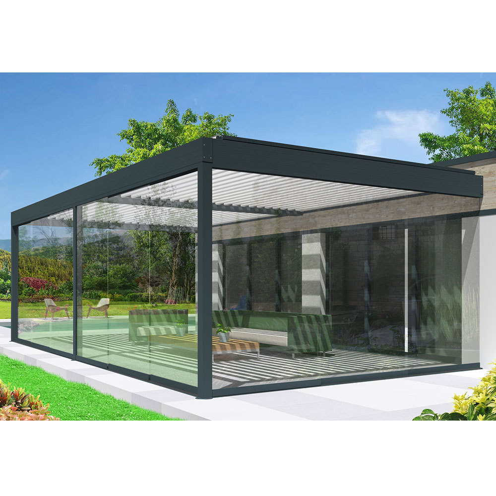 Electric Pergola Roof Pavilion Residential Aluminum Pergolas For Outdoor Motorized Louvre Bioclimatic Lourve Gazebo