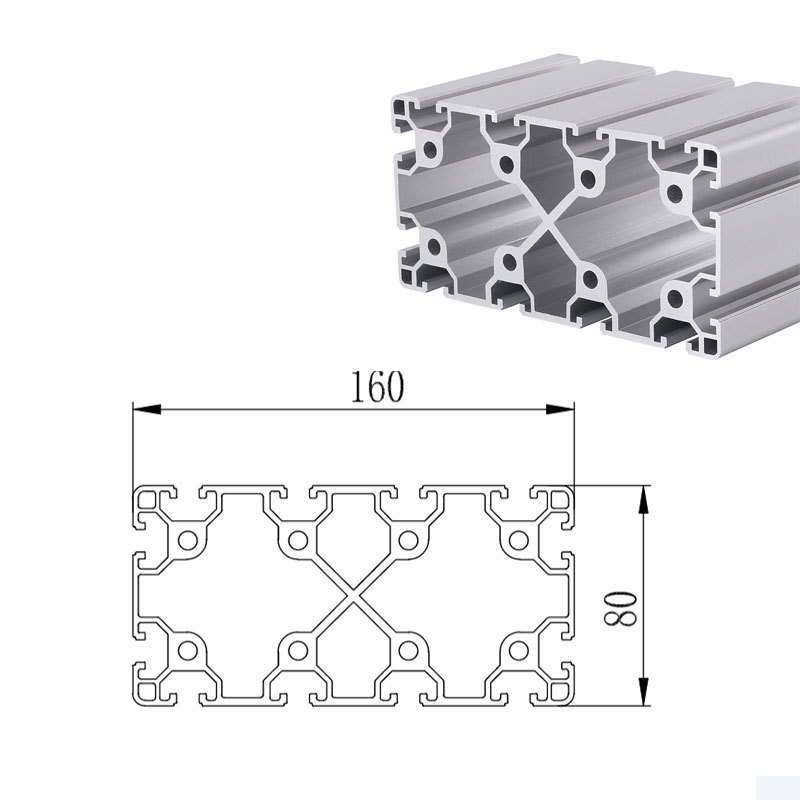 6061 Heavy Aluminium Profile 80160 Extruded frame 80120 T Slot Aluminum Extrusion 80160