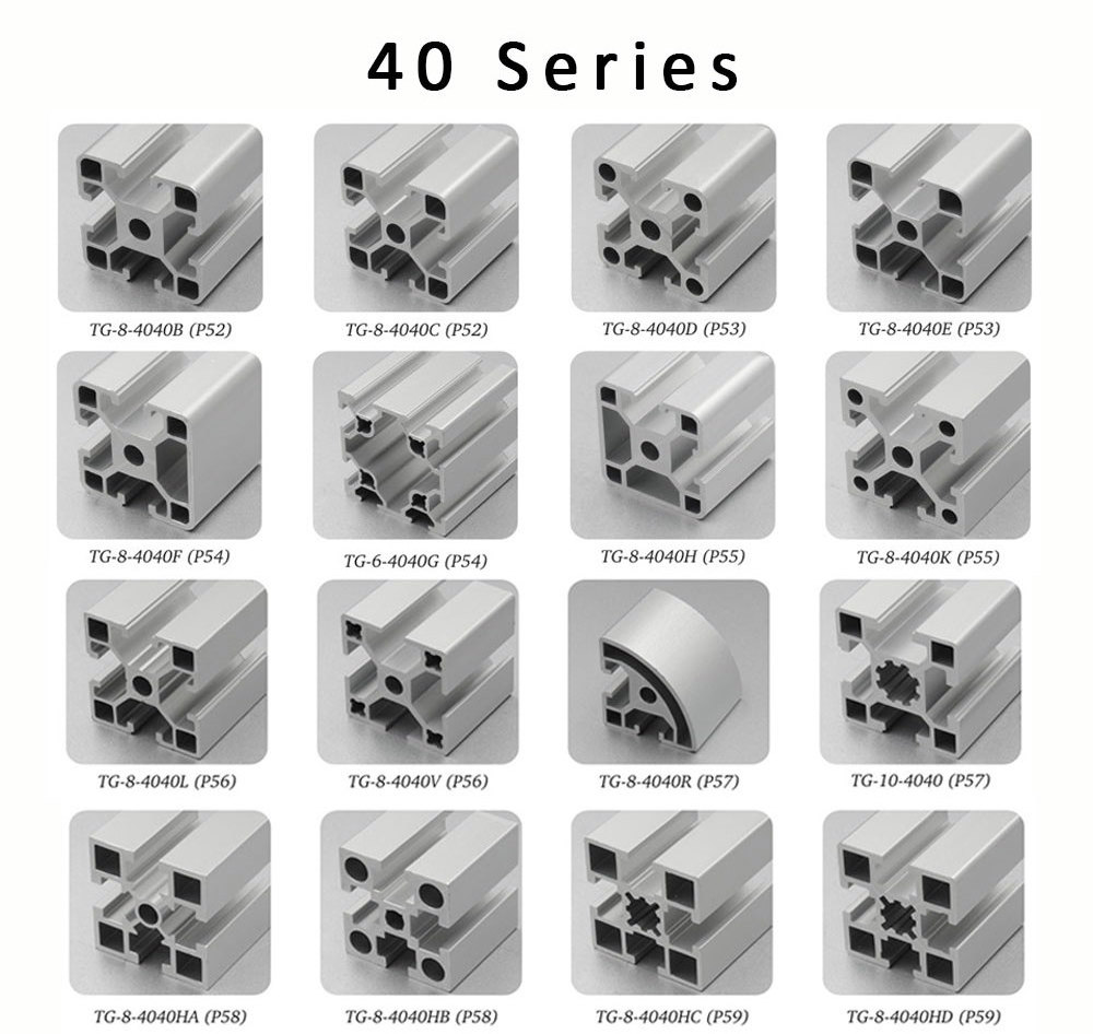 Extrusion 40X40 Aluminium Industrial Profiles Perfil De Aluminio 40X40 T Ranurados 40X40 De Perfil De Aluminio