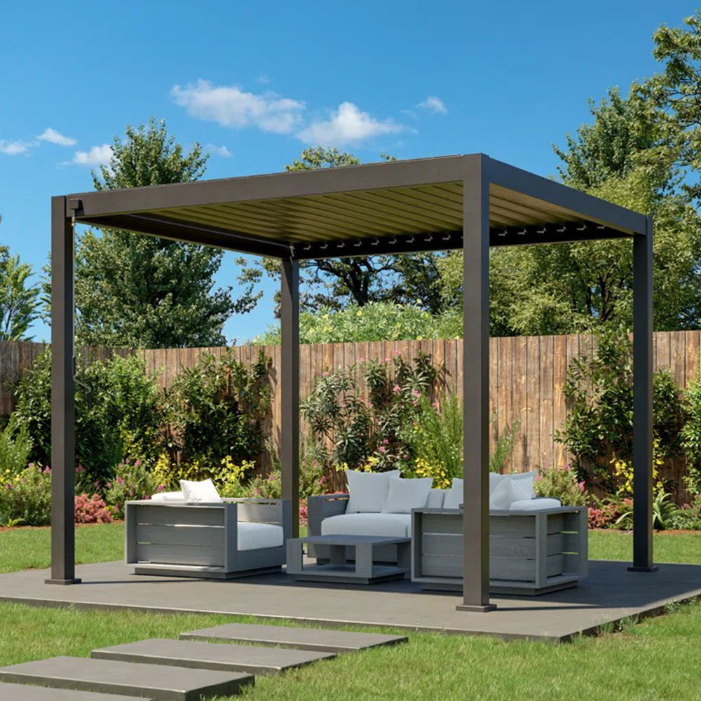 Four Seasons 4*3 3*4 Motorized Aluminum Pergola Outdoor Pergola With Sides Pergola Roof