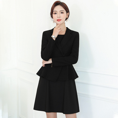 Top Grade Business Wear Grey Two-Piece Office Wear Women Business Suits Dress Set Fashion Women'S Suits