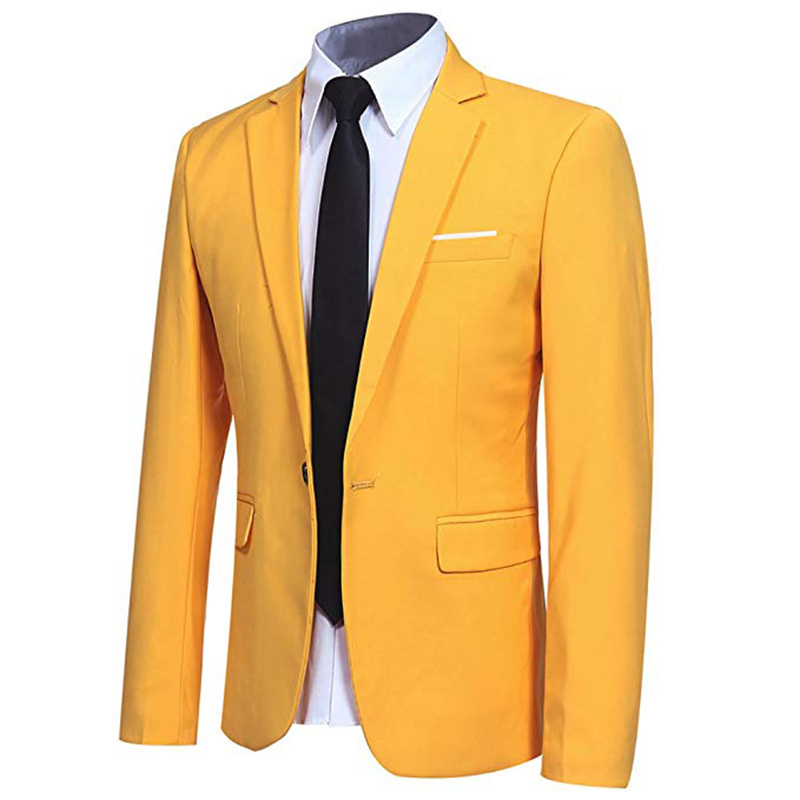 Top Grade Yellow Blazer Men Slim Fit Coat Pant Man Suit 3 Piece Mens Suit