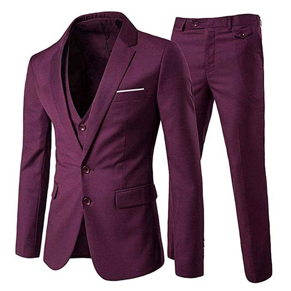 Mens Coat Vest Pants designs Wedding Suit Slim Fit Business Three Piece Sets Men Suit