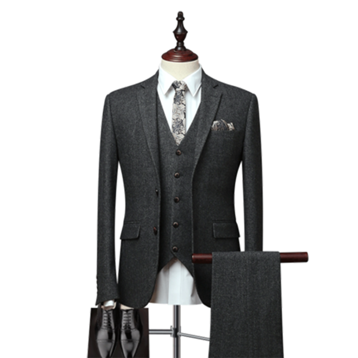 Top Grade Double-Breasted Slim Stripe  Suit Wedding Business Men Suits