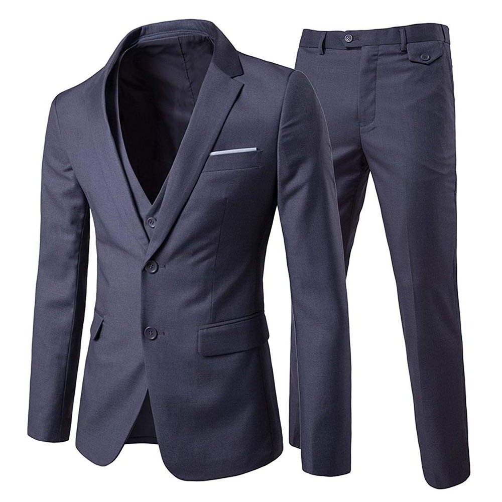 Mens Coat Vest Pants designs Wedding Suit Slim Fit Business Three Piece Sets Men Suit