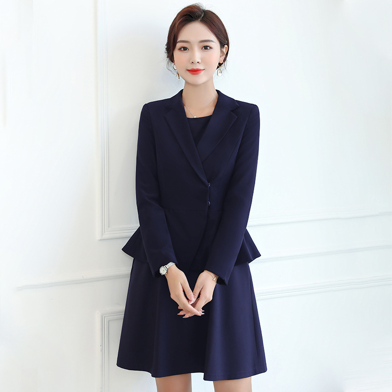 Top Grade Business Wear Grey Two-Piece Office Wear Women Business Suits Dress Set Fashion Women'S Suits