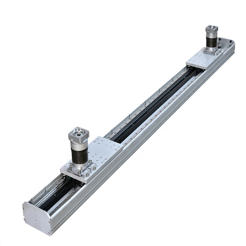 linear rail with gear rack for Cnc Machined Steel Gear Rack And Pinion heavy duty slide rails  with Two moving slides