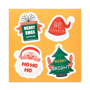 New 4 design present santa claus christmas tree stickers for seal gift bag