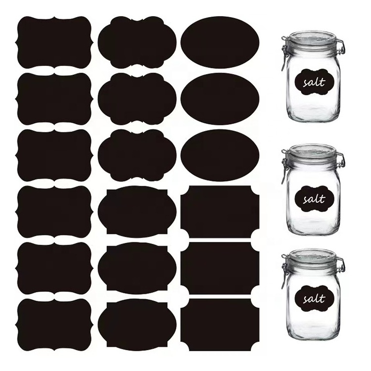 Reusable Blackboard Stickers with Chalk marker for Jars Glass Bottle Spice Jar Labels Chalkboard Label