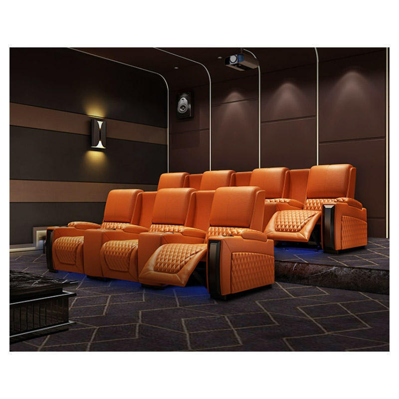 Xijiayi  Theatre Cinema Electric 2 Seat Lift Up Chair Leather Reclining Furniture Home Theater Movie 3 Seaters Recliner Sofa