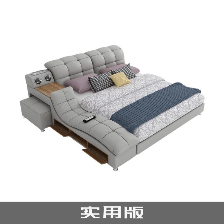 Modern and simple tatami soft-packed bed European-style master bedroom with large single bed 1.8m double leather bed