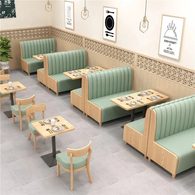 Custom fast food furniture Retro American hotel restaurant coffee sectional sofa booth seating