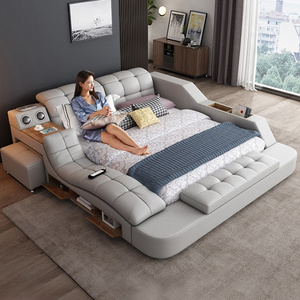 Modern and simple tatami soft-packed bed European-style master bedroom with large single bed 1.8m double leather bed