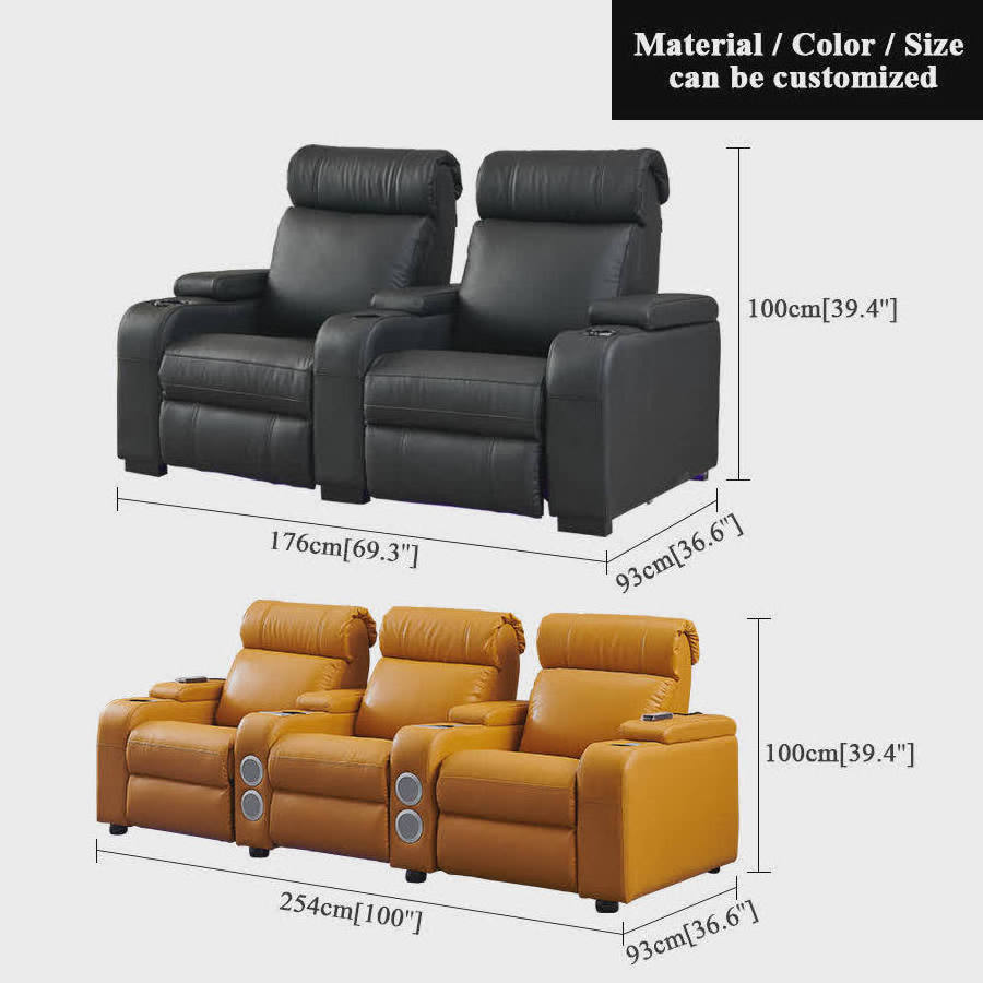 Xijiayi  Custom Multifunction Leather Reclining Movie Theater Seat, Leather Recliner Theater Seating, Electric Theater Seats