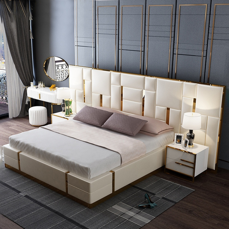 China Supplier New Brand Royal Design Furniture King Size Bed For Bedroom With Storage Antique Furniture Sets