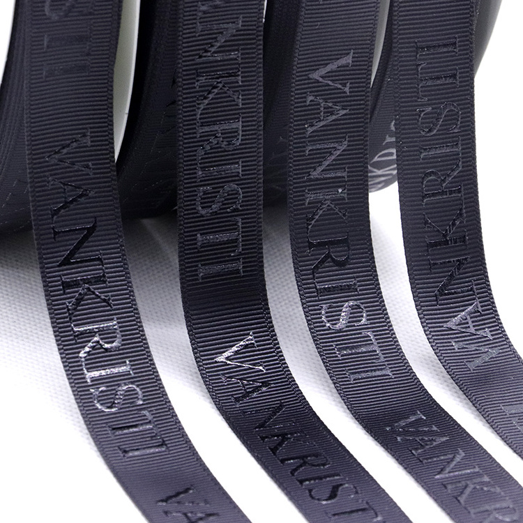 High quality Customized  ribbon printing Custom Logo Grosgrain Ribbons decorative Florist Gift