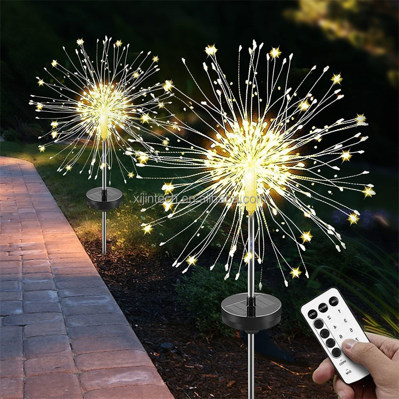 Waterproof outdoor led fireworks light colour garden pathway landscape solar christmas lights led fireworks for decoration