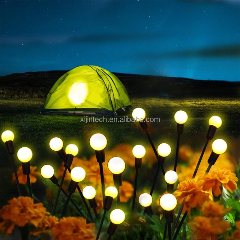 High Quality Outdoor Waterproof 2 Packs 6/8/10 LED Bulbs Solar Powered LED Starburst Swaying Light Firefly Garden Light