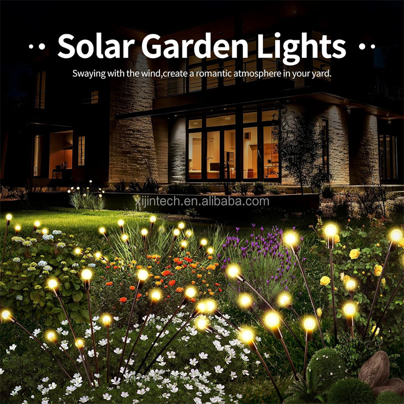 Customize 2 Pack Solar Garden Outdoor Swaying Lights Ip65 Waterproof  Modes Firefly Decor Lights Pathway light