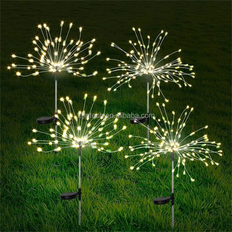 Waterproof outdoor led fireworks light colour garden pathway landscape solar christmas lights led fireworks for decoration