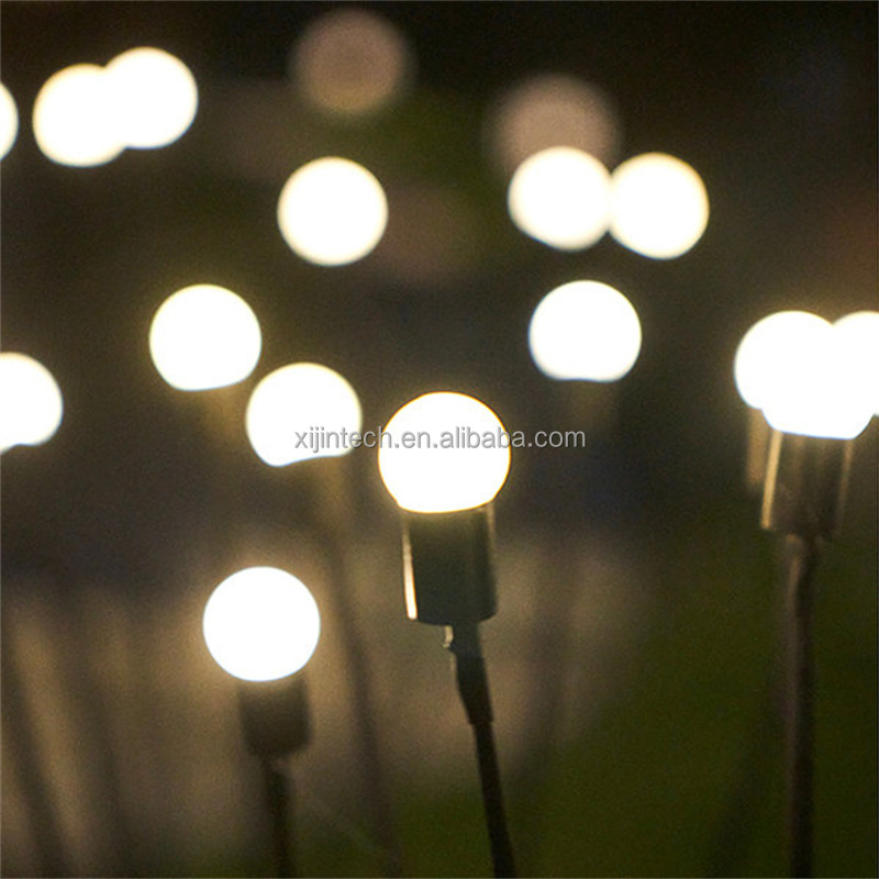 High Quality Outdoor Waterproof 2 Packs 6/8/10 LED Bulbs Solar Powered LED Starburst Swaying Light Firefly Garden Light