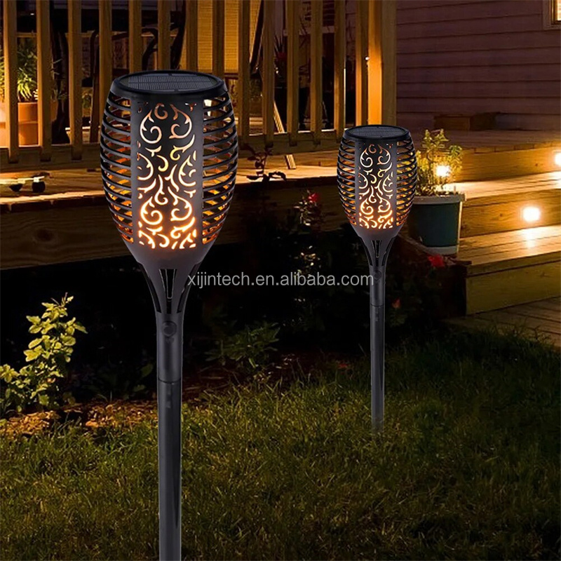 LED Light Outdoor Waterproof Outside Decoration Solar Flame Garden Stake Torch Light for Front Door Yard