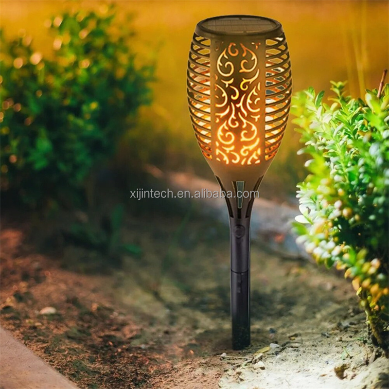 LED Light Outdoor Waterproof Outside Decoration Solar Flame Garden Stake Torch Light for Front Door Yard