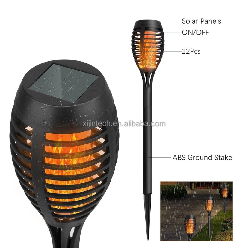 Solar Garden Flickering Torches Flames Candle Lights Lantern Outdoor for Table Path Decoration