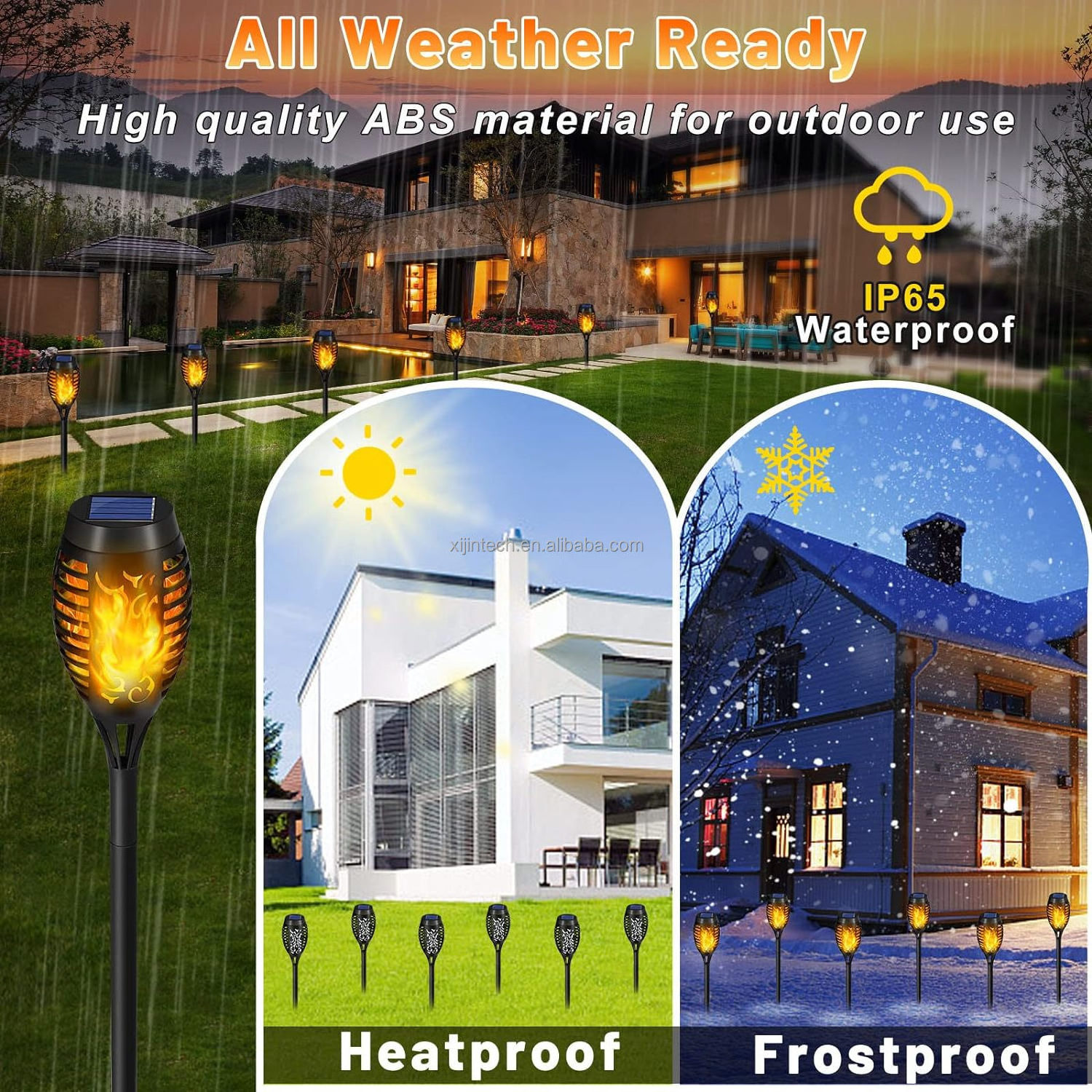 Outdoor Waterproof 96 LED Dancing Landscape Decoration Solar Flickering Flame Garden Light Solar Flame Torch