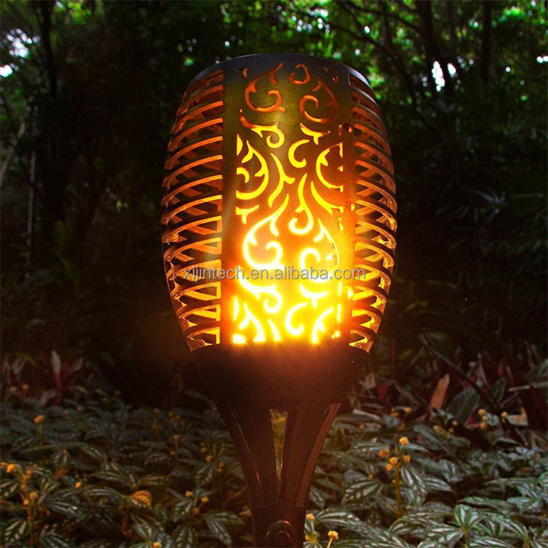 Outdoor Waterproof 96 LED Dancing Landscape Decoration Solar Flickering Flame Garden Light Solar Flame Torch