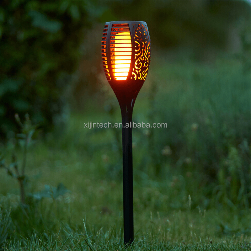 LED Light Outdoor Waterproof Outside Decoration Solar Flame Garden Stake Torch Light for Front Door Yard