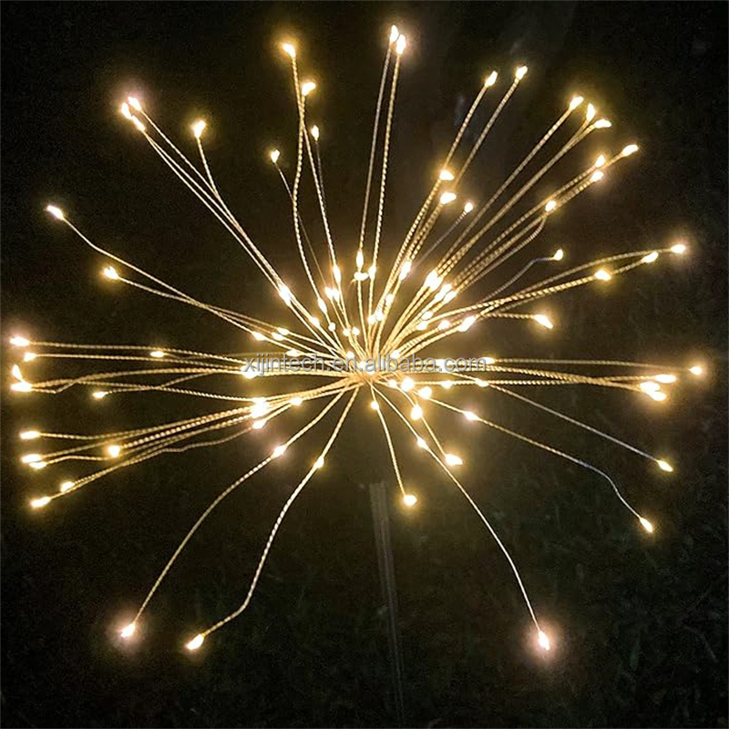 Waterproof outdoor led fireworks light colour garden pathway landscape solar christmas lights led fireworks for decoration