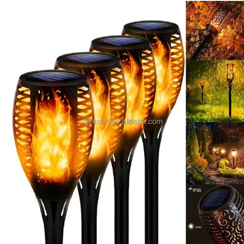 Solar Garden Flickering Torches Flames Candle Lights Lantern Outdoor for Table Path Decoration