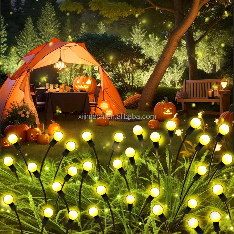 High Quality Outdoor Waterproof 2 Packs 6/8/10 LED Bulbs Solar Powered LED Starburst Swaying Light Firefly Garden Light