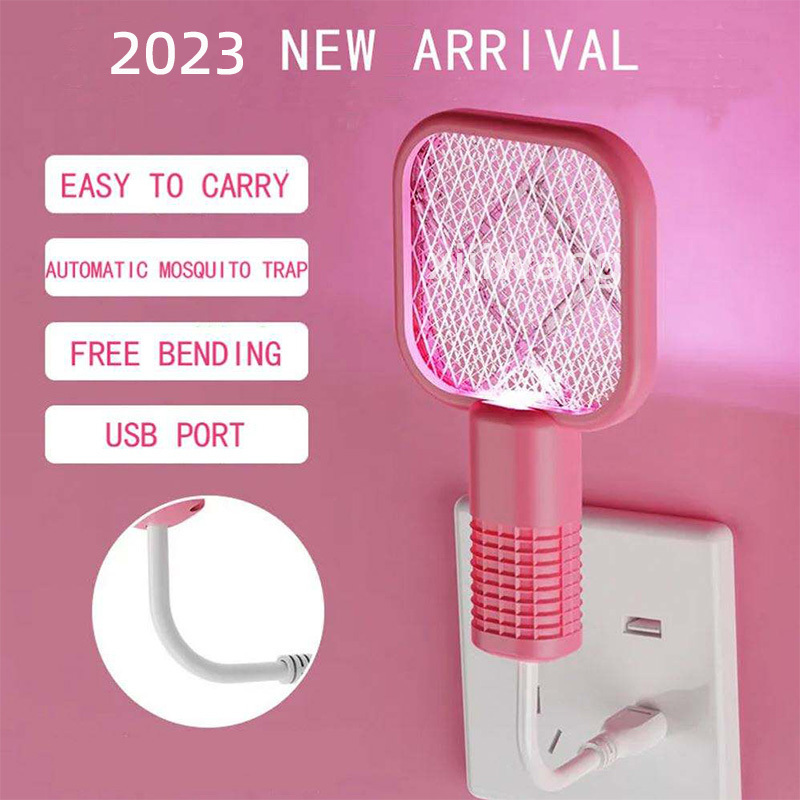 Multi-function Mini Mosquito Swatter Portable Plug-in Pest Catcher Foldable Fly Swatter Bat